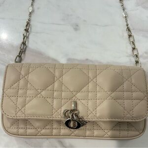 Lady Dior My Dior - Dior Talk Phone Pouch purse with pearl chain